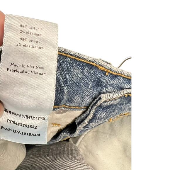 Everlane The High-Rise Flare‎ Jeans Cropped Medium Wash Distressed Size 25 - Picture 14 of 14